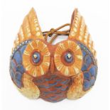 C H Brannam Antique Art Pottery. Novelty Owl Wall Pocket C.1893