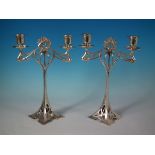 Pair Of WMF Silver Plated Twin Branch Candelabra