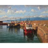 Scottish Highland View Of Cromarty Harbour Signed By Peter Munro