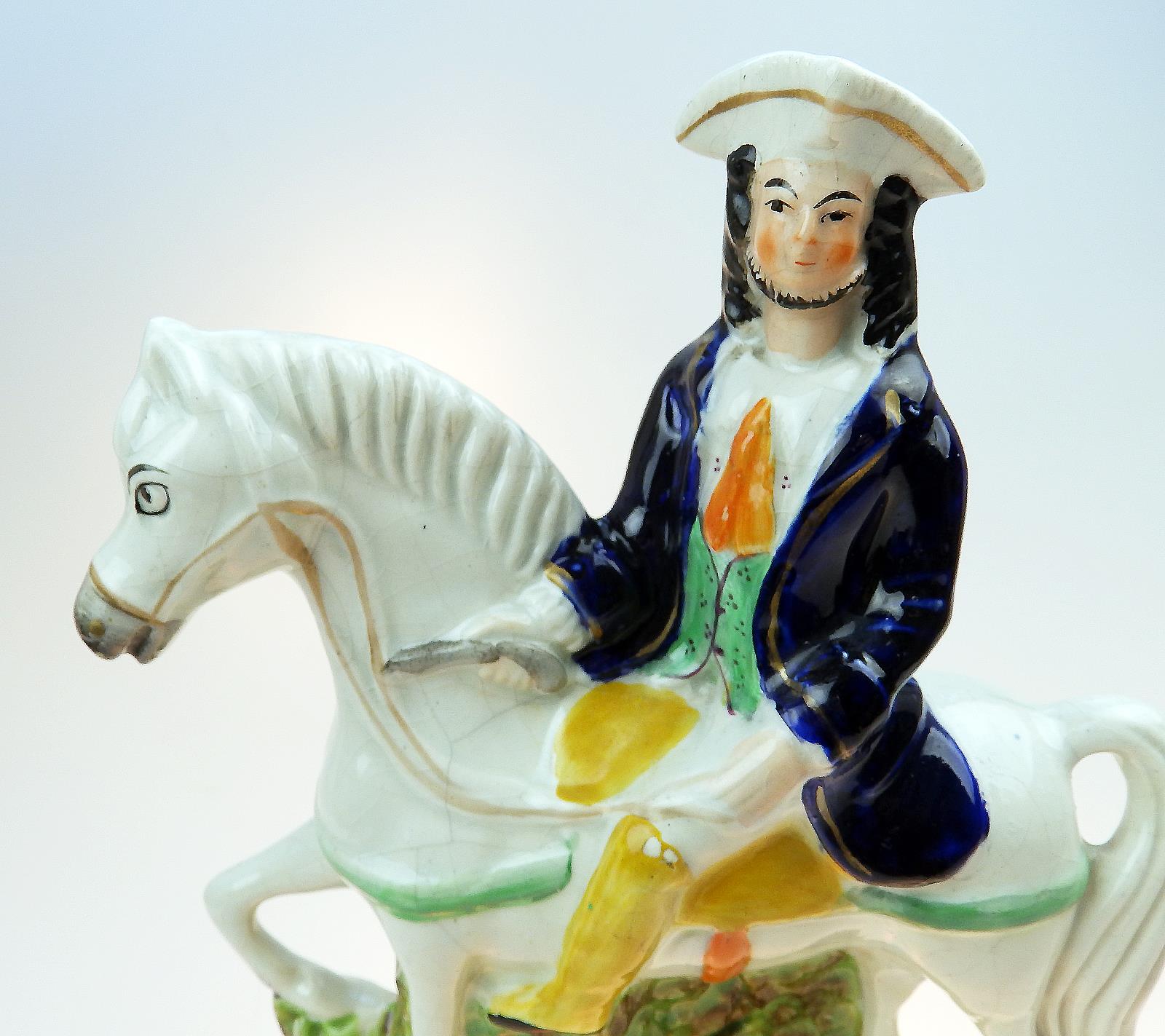 Antique Staffordshire Pottery. A Tom King Polychrome Figure C. 1850 - Image 3 of 5