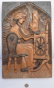 Unusual Carved Wooden Plaque