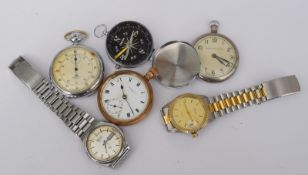 Collection Of Five Watches And Compass