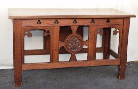 Oak Carved Welsh Chapel Altar Table