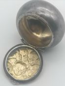 Victorian Cherub Pill Box Birmingham Silver Dated 1900