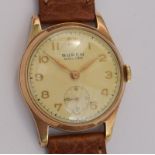 Vintage Buren Grand Prix 9ct Gold Watch