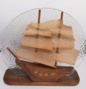 Quirky 1930/40s Wooden Ship Lamp