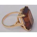 9ct Gold Lady's Ring With Smoky Quartz Stone