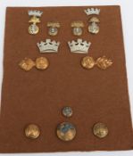 Card Set Of 12 Military Badges And Buttons