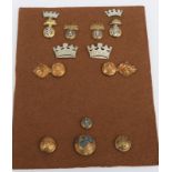 Card Set Of 12 Military Badges And Buttons