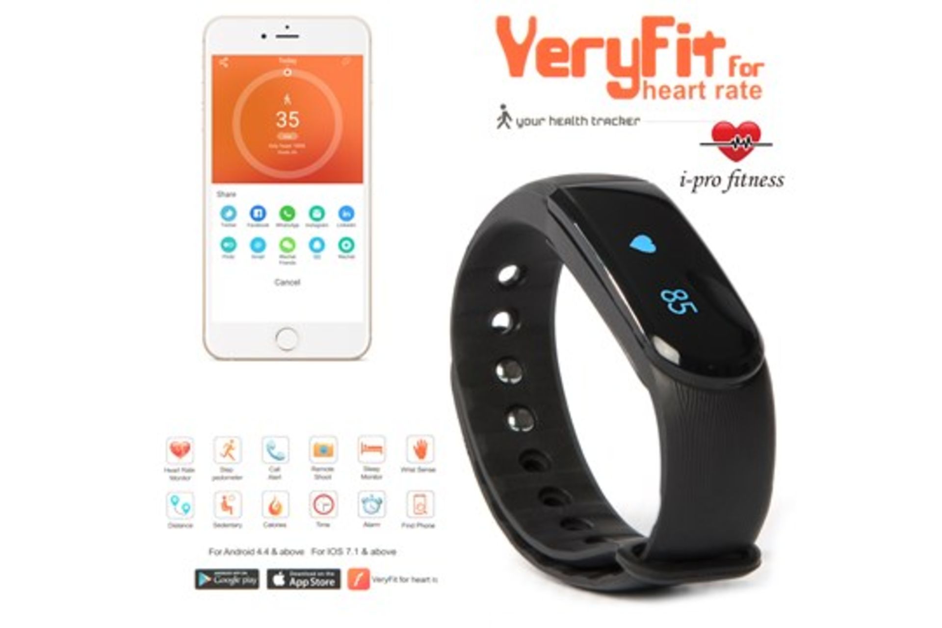 **Bulk Buy** 10X I-Pro Id101 Fitness Tracker Seamless Pairing With Veryfit 2.0 App Bluetooth