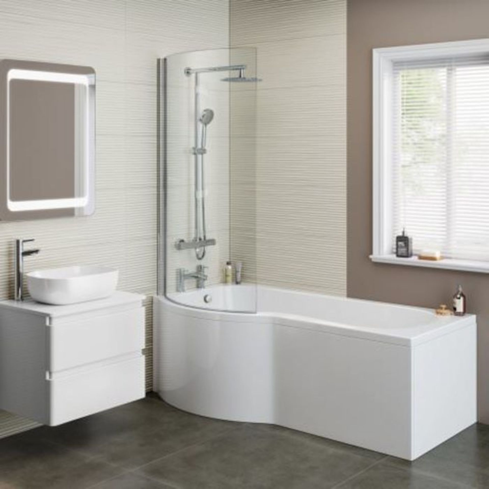 1700x850mm - Left Hand P-Shaped Bath with Screen & Front Panel (Excludes End Panel). - Image 5 of 5