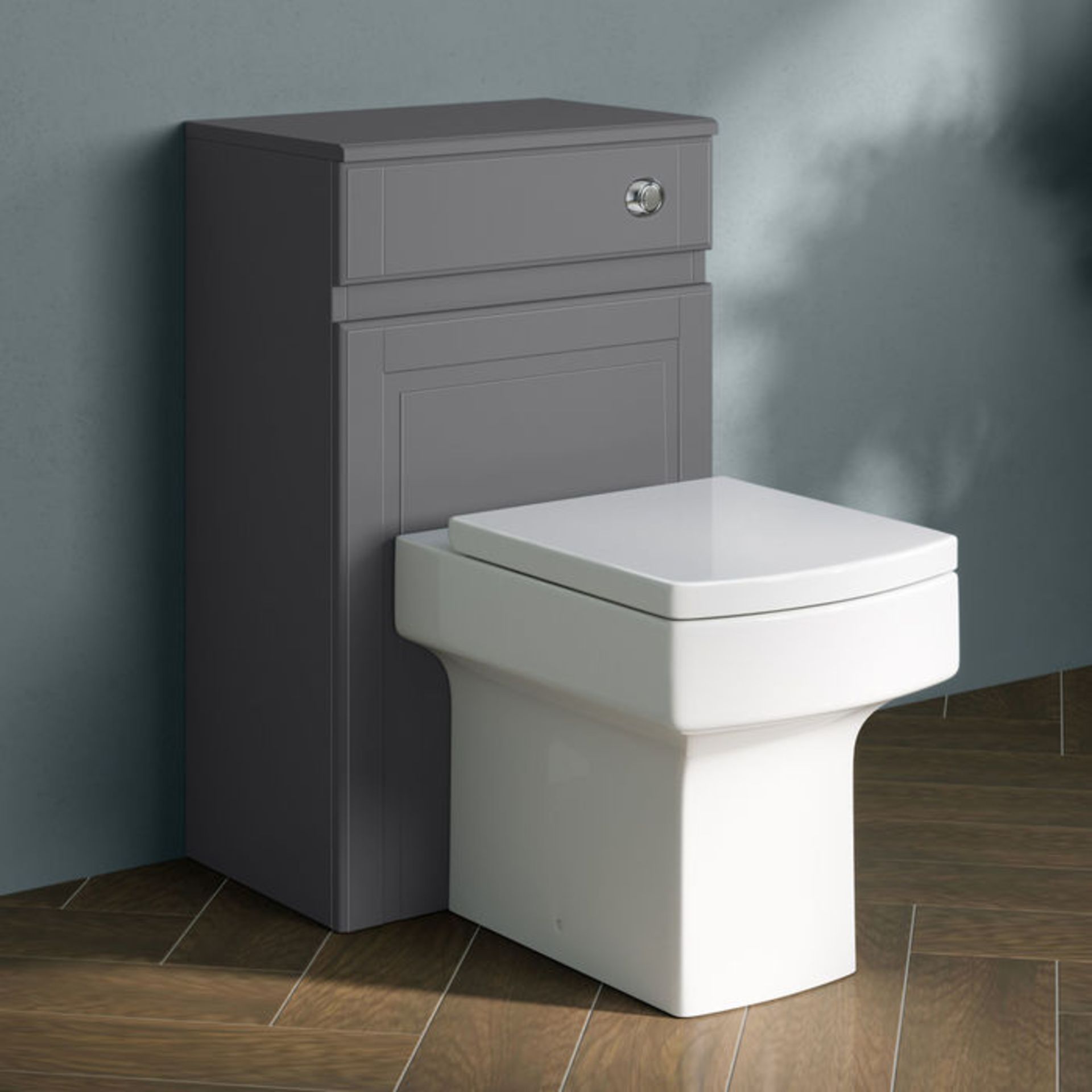 (ZL17) 500mm Cambridge Midnight Grey Back To Wall Toilet Unit. RRP £199.99. Our discreet unit - Image 3 of 4