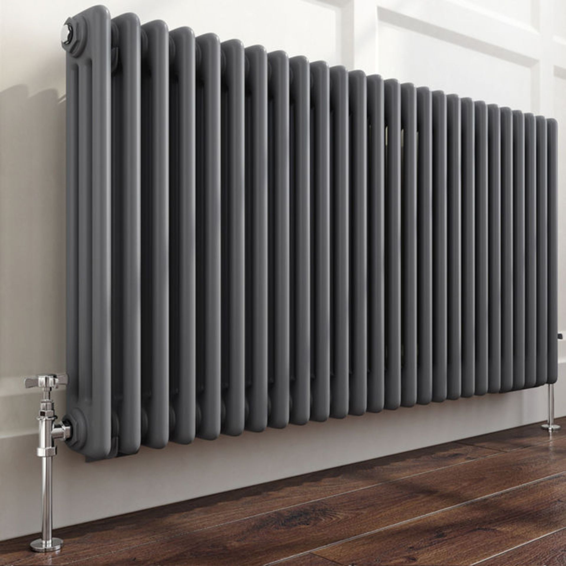 (ZL8) 600x1177mm Anthracite Triple Panel Horizontal Colosseum Traditional Radiator. RRP £524.99. - Image 3 of 4