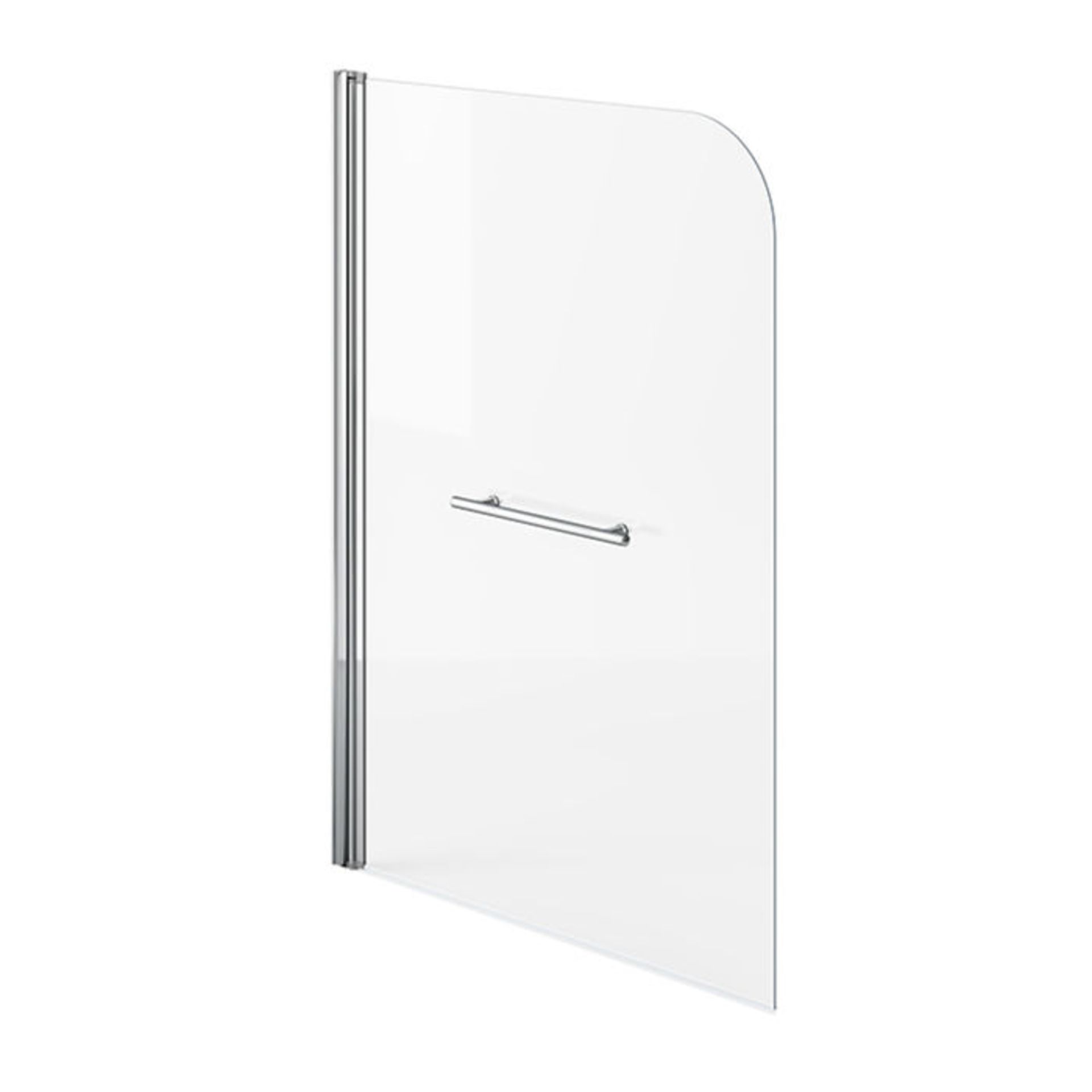 (ZL21) 1000mm Bath Shower Screen & Rail. Features a convenient towel rail 4mm tempered safety
