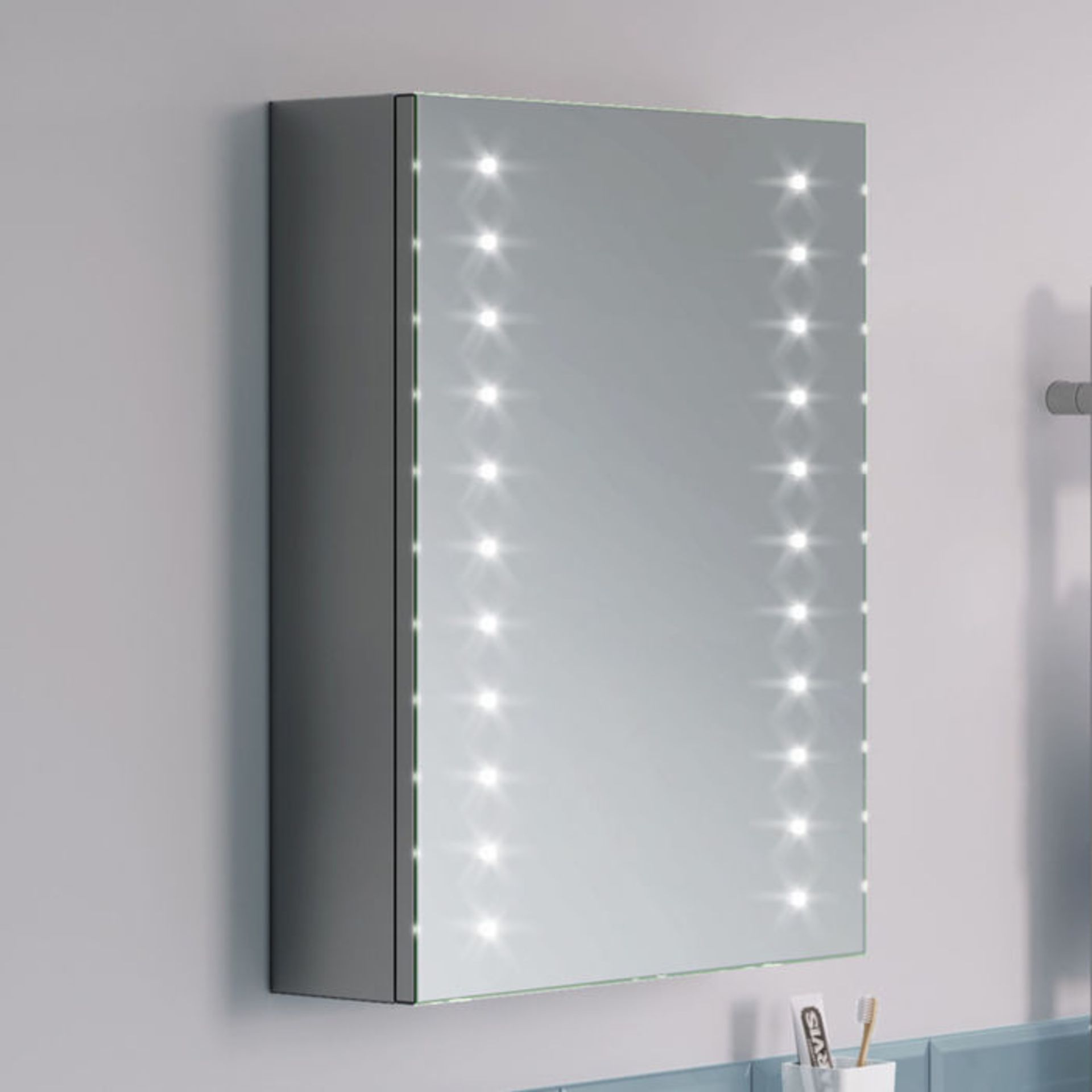 (ZL26) 450x600mm Galactic Illuminated LED Mirror Cabinet - Shaver Socket. RRP £399.99. We love - Image 2 of 4