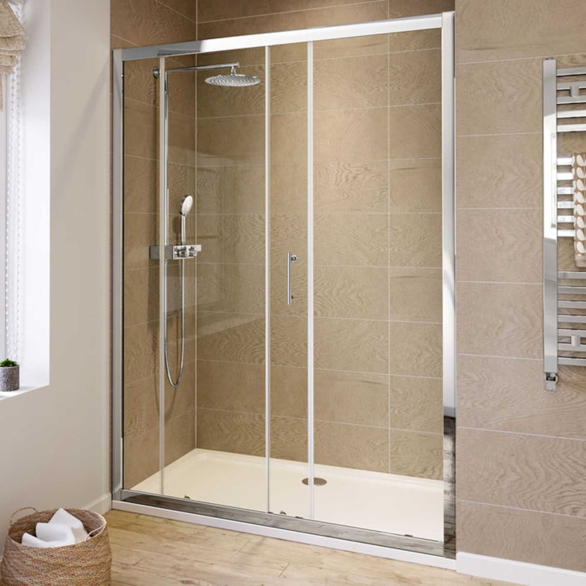 (ZA20) 1400mm - 6mm - Elements Sliding Shower Door. RRP £299.99._x00D_6mm Safety Glass_x00D_Fully - Image 2 of 3