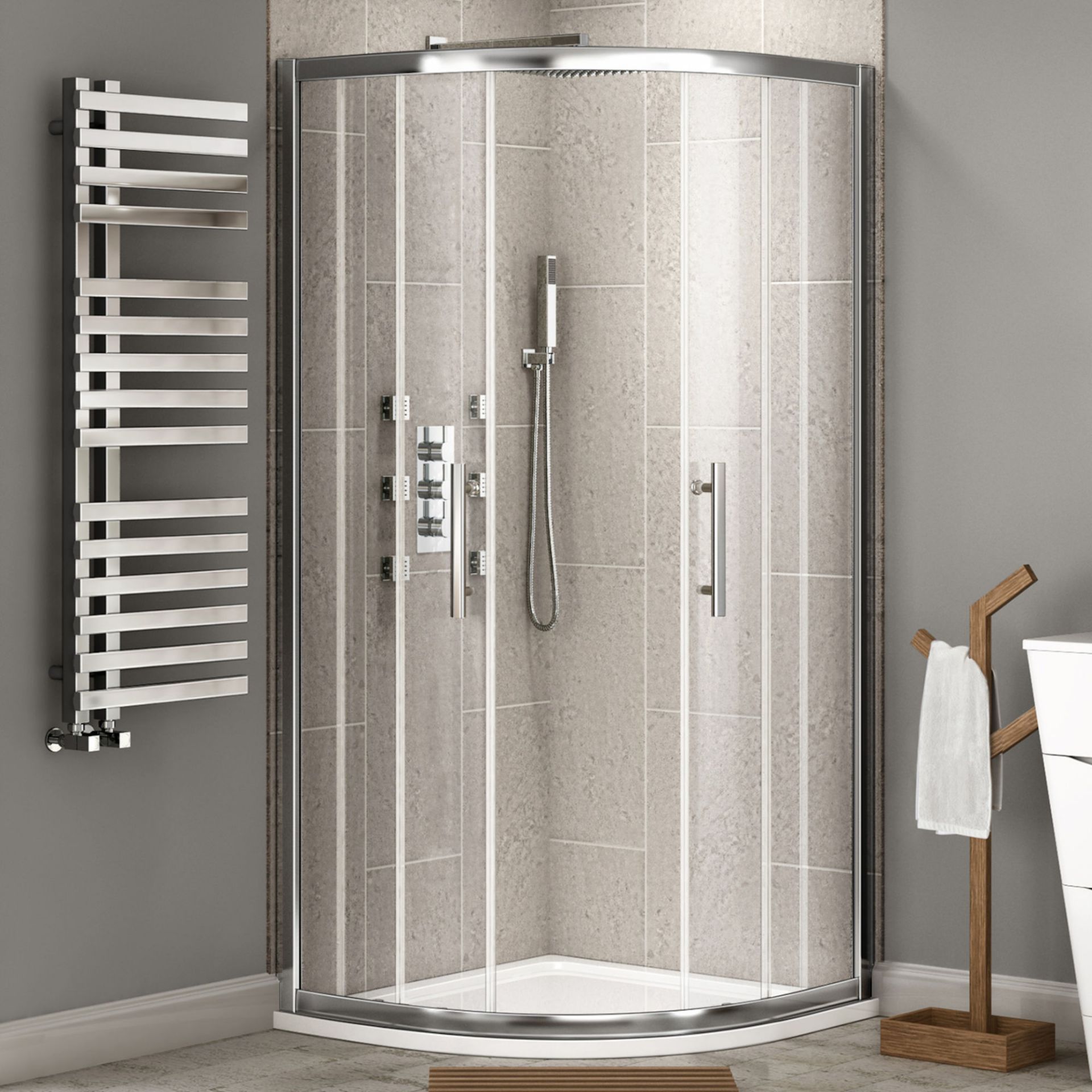 (JM174) 900x900mm - 8mm - Premium EasyClean Quadrant Shower Enclosure. RRP £399.99. 8mm EasyClean