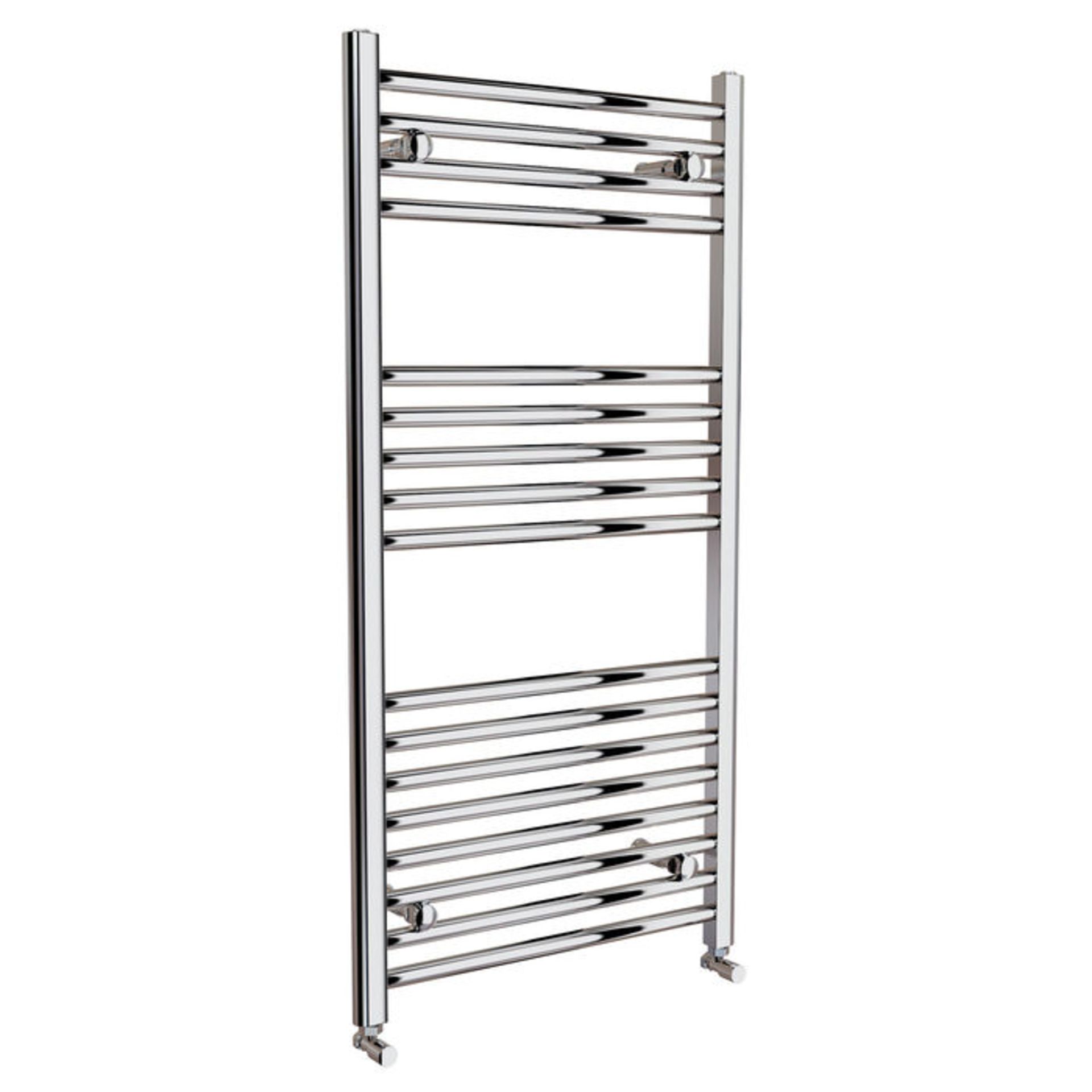 (JM46) 1200x600mm - 20mm Tubes - Chrome Heated Straight Rail Ladder Towel Radiator. Made from chrome - Image 3 of 3