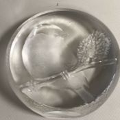 Vintage MATS JONASSON Sweden Crystal Full Lead MARSH TIT BIRD Paperweight #9210