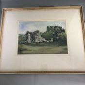 Original Signed Watercolour Painting Oystermouth Castle Swansea E Leyshon 1922