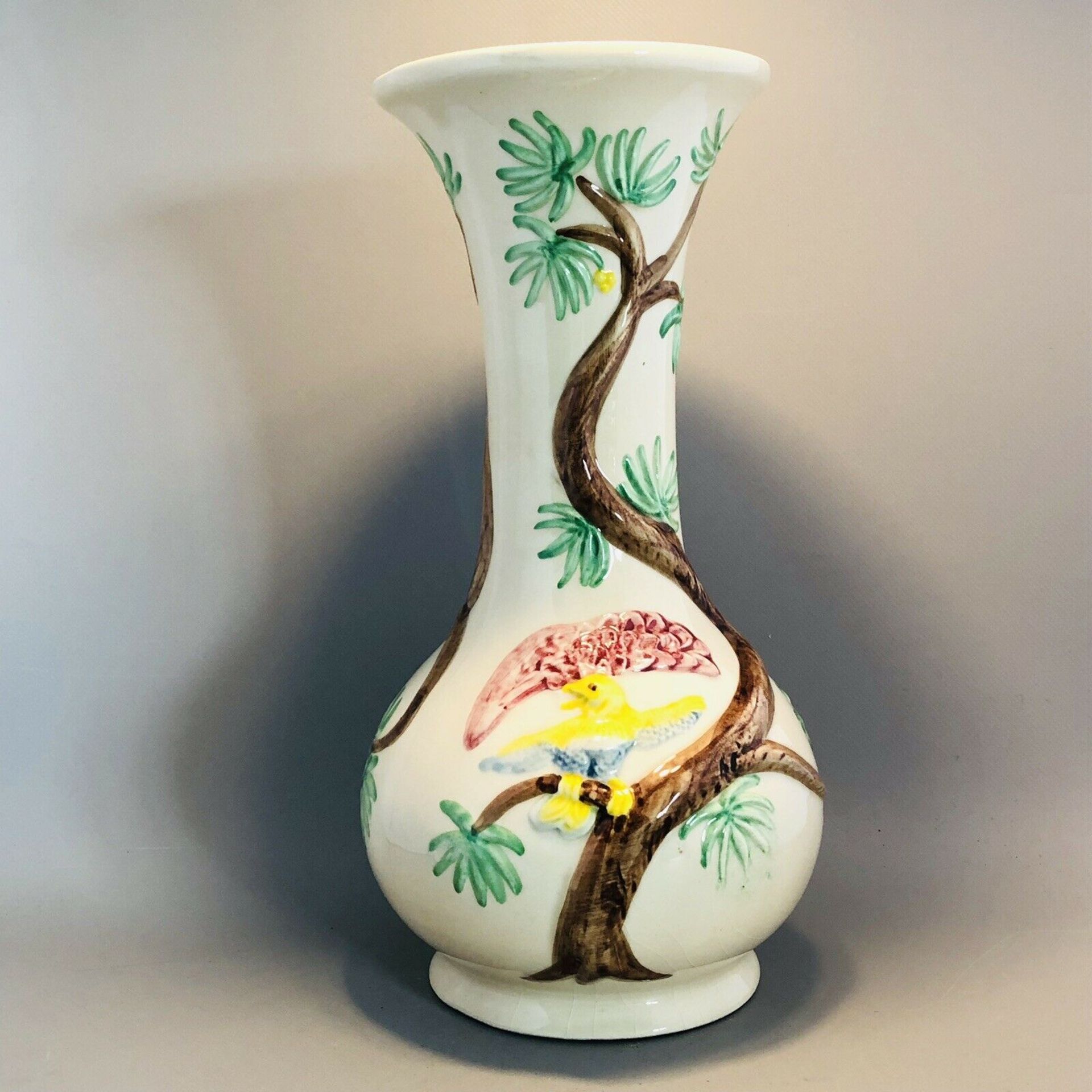 Vintage Art Deco Charlotte Rhead - Crown Ducal Tropical Bird & Tree Pattern Vase - Image 2 of 8