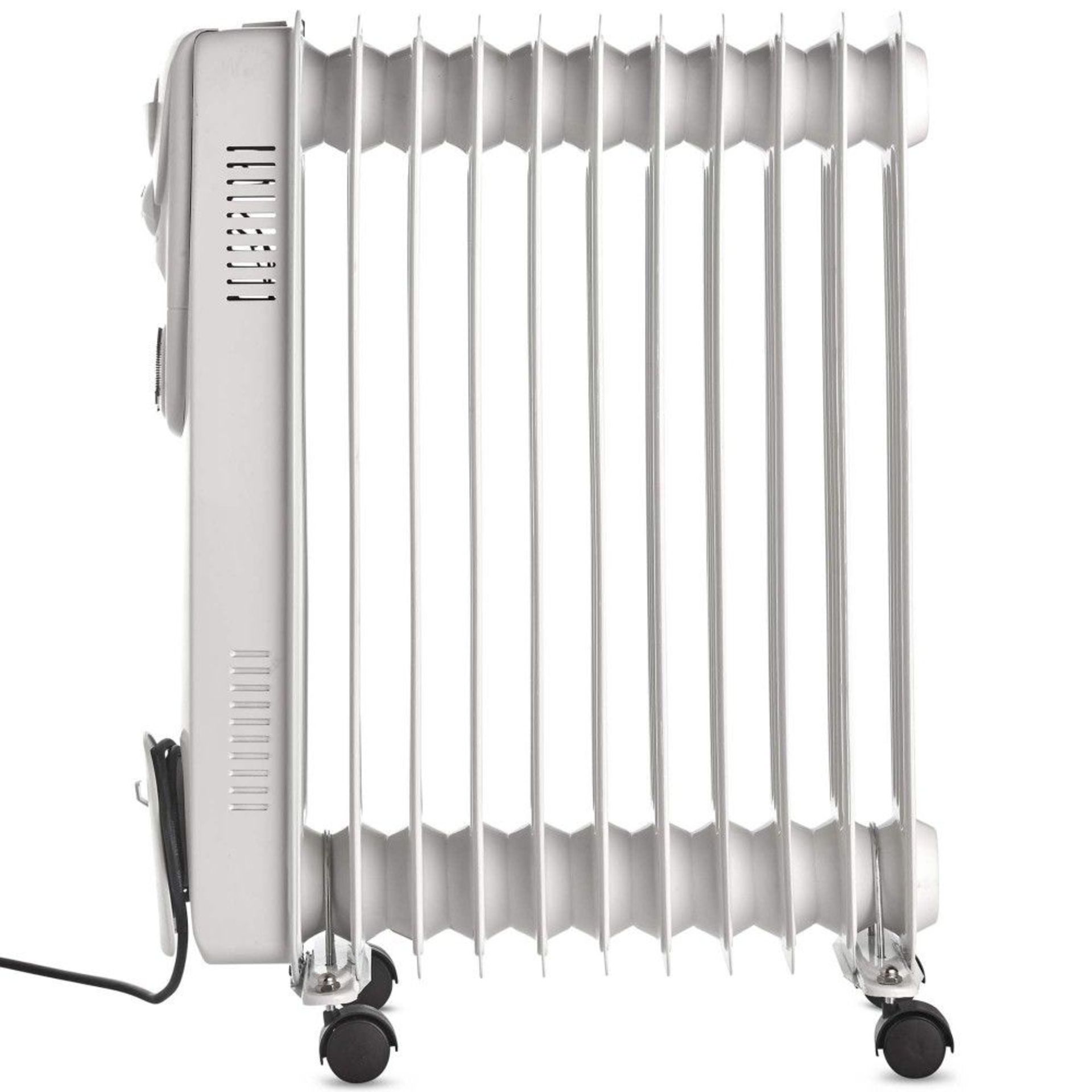 11 Fin 2500W Oil Filled Radiator - White 2500W radiator with 11 oil-filled fins for heating mid to - Image 4 of 4