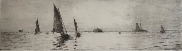 Rowland Langmaid Ra. 1897-1956 Signed Etching "Spithead"