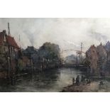 Large Amsterdam Canal View Watercolour By Emily Murray Patterson