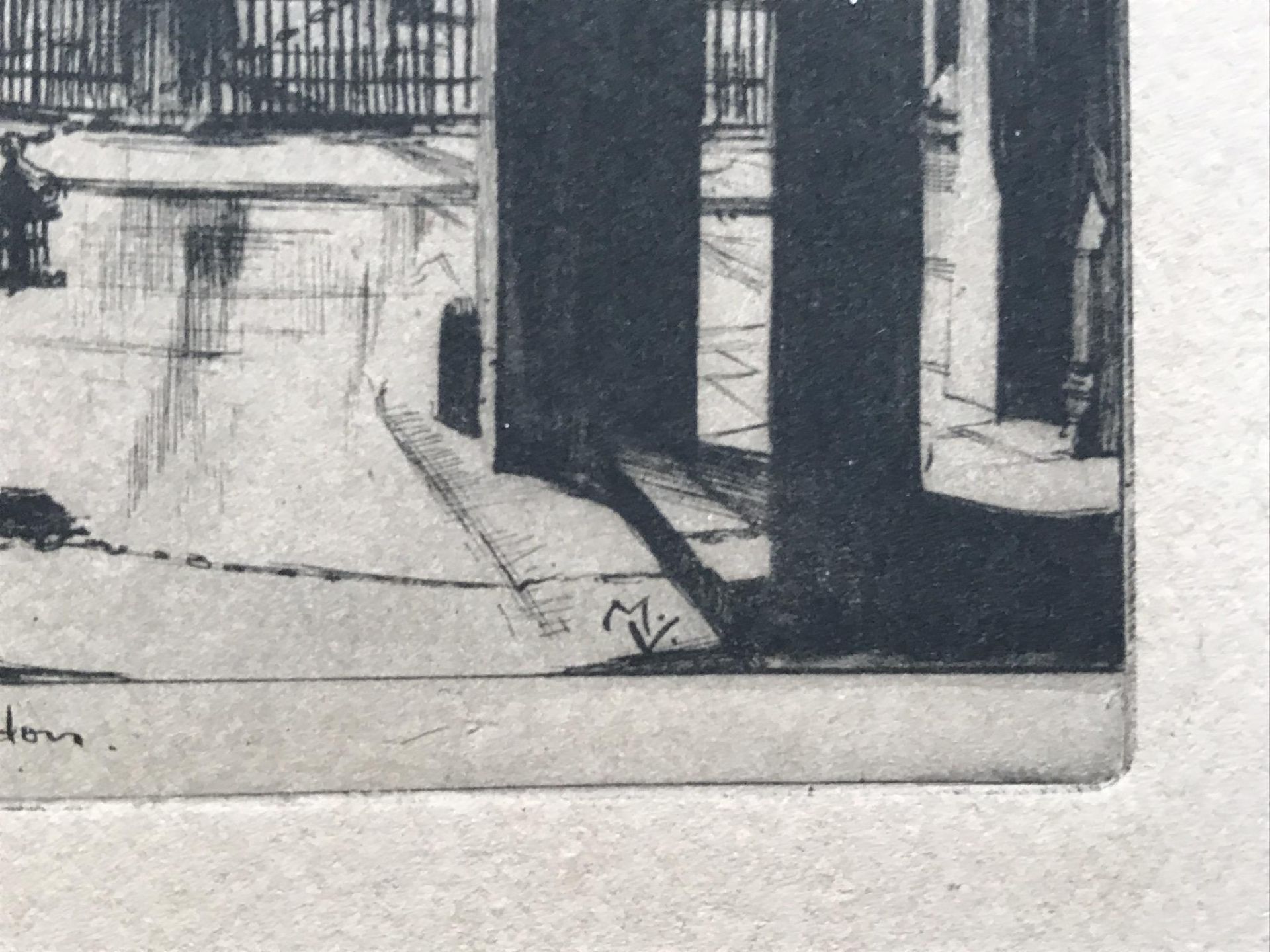 Small Titled Etching Signed In The Plate M.V "Lincons Inn" London - Image 3 of 4