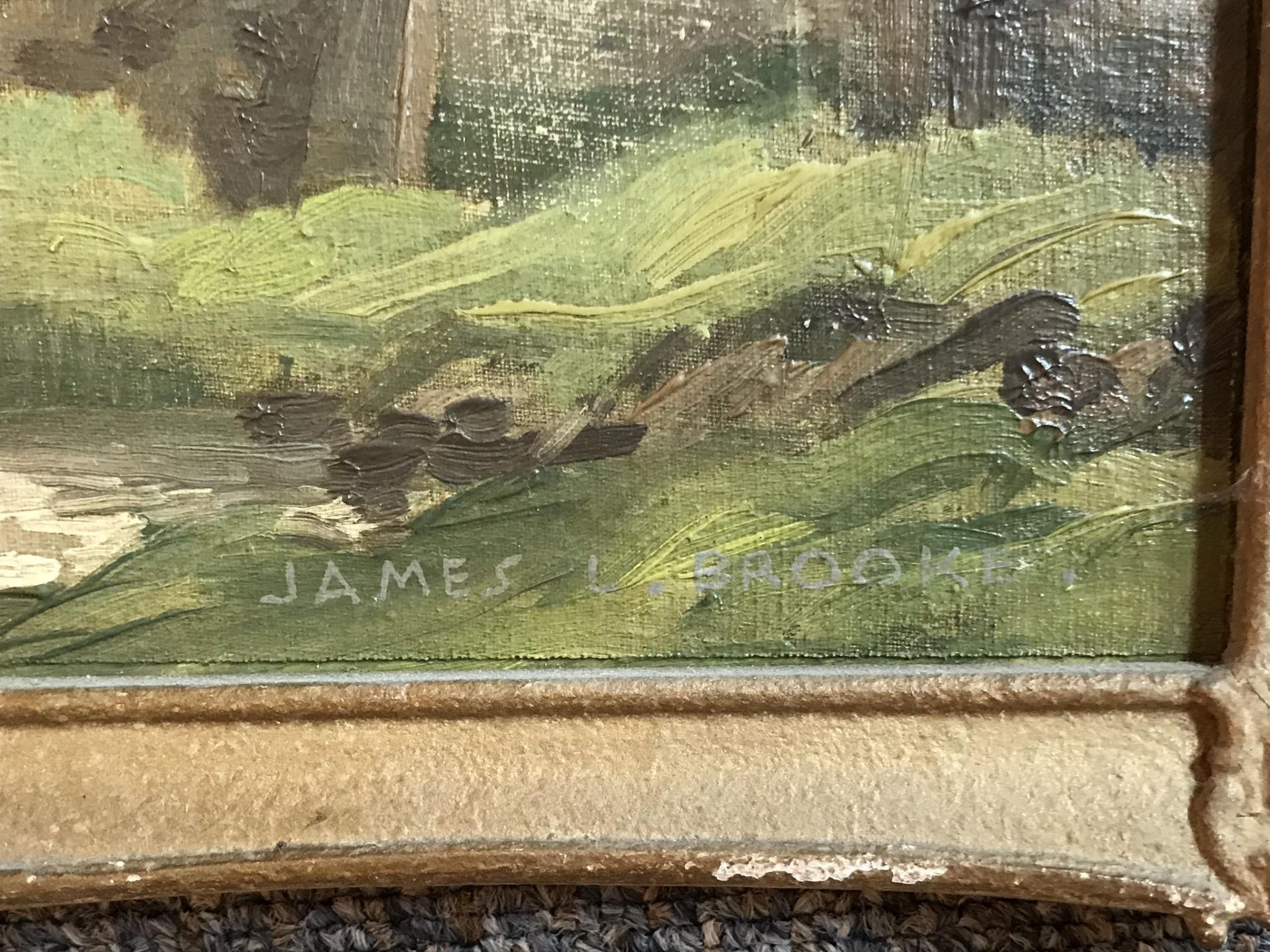 James L Brooke Signed Oil On Canvas "Elms In August" - Image 4 of 5