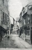 Walter Edwin Law, Pencil Signed And Titled Etching "The Shambles" York