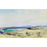 James Herriot (Scottish)  Eigg From Rhum Watercolour