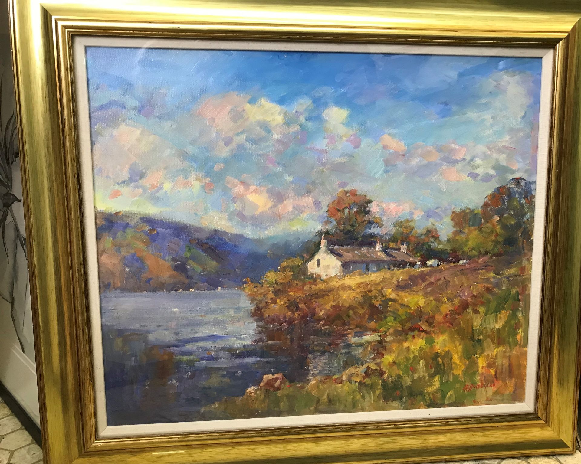 J D Henderson Fl 1960'S Scottish Signed Oil Loch Carron Scottish Highlands - Image 4 of 4