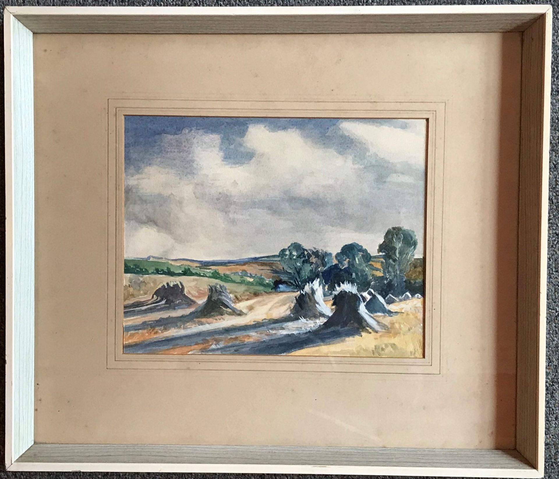 Watercolour Depicting Hay Stooks In A Field, Inscribed Verso W H Cooper - Image 2 of 5