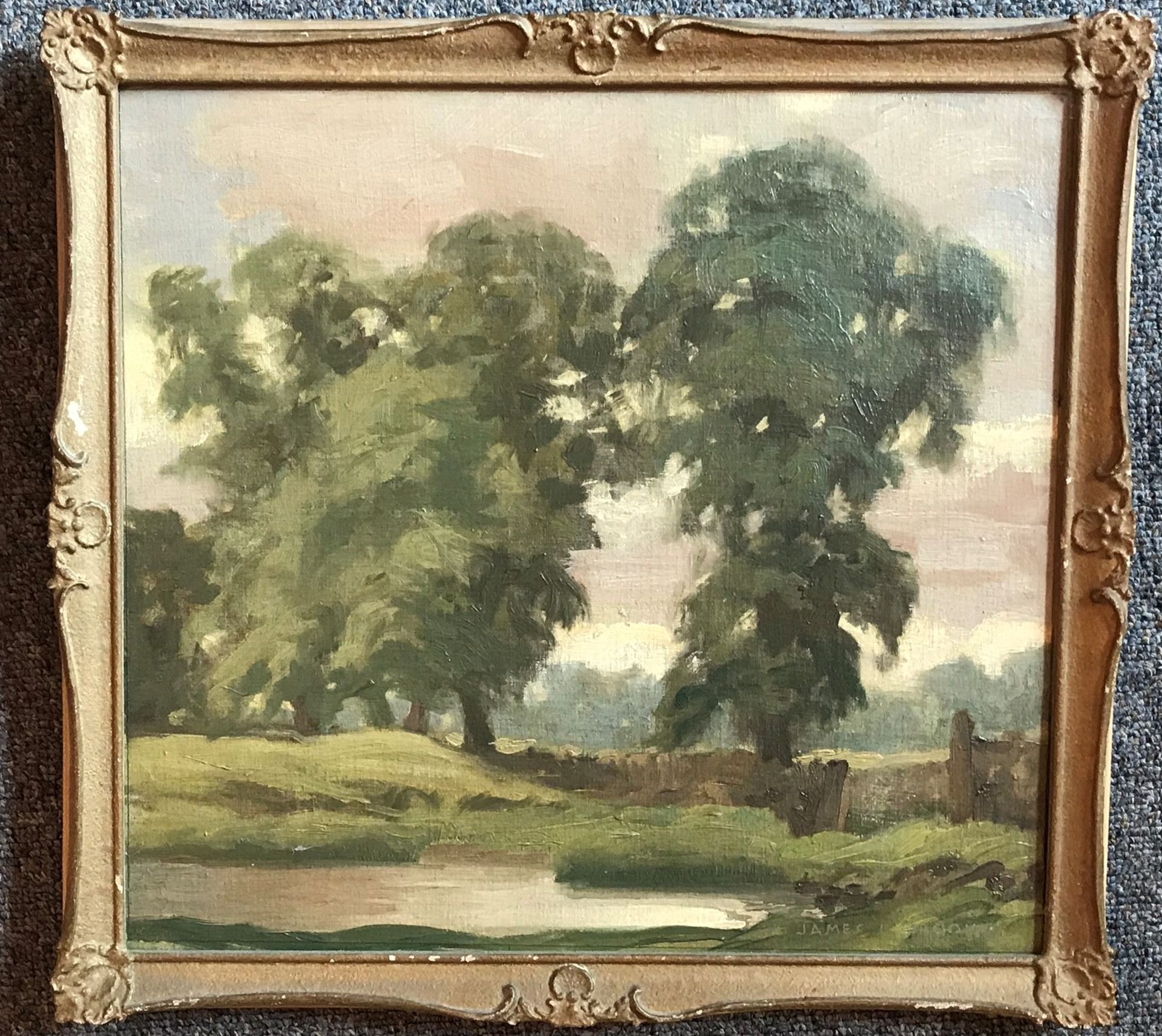 James L Brooke Signed Oil On Canvas "Elms In August"