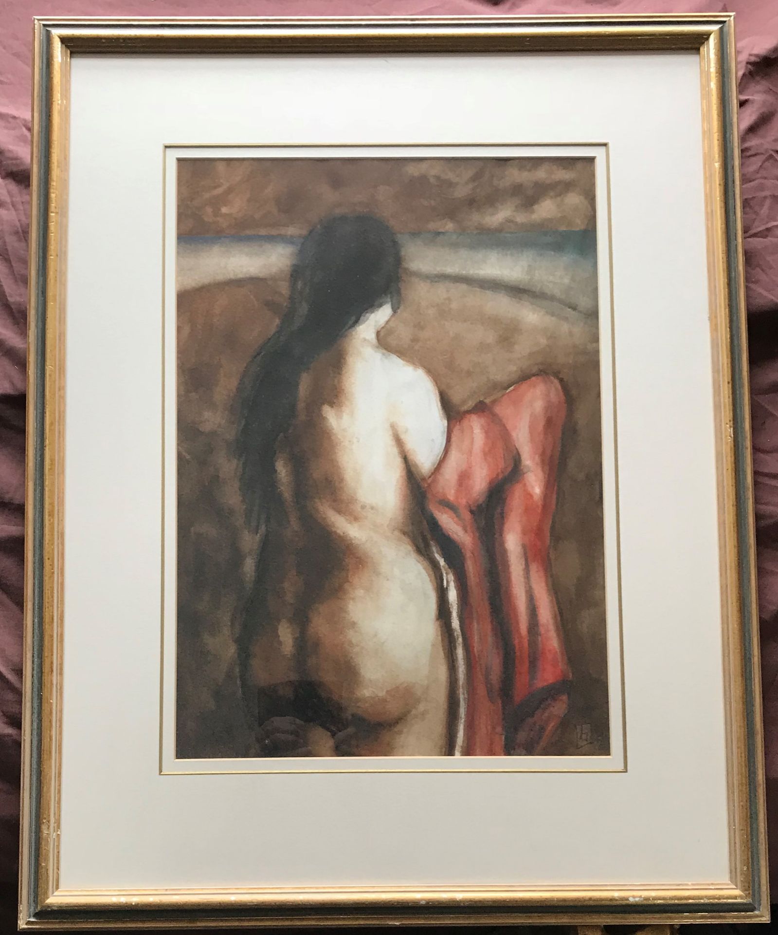 Gordon Brown Scottish Artist Watercolour Painting “Red Robe” - Image 3 of 3