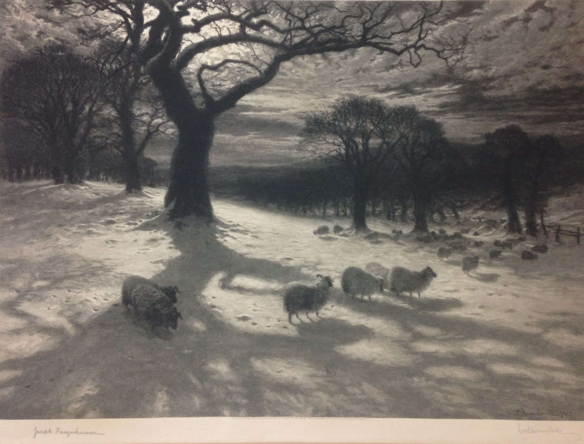 Joseph Farquharson 1846-1935 Signed Etching O’er Snow-Clad Pastures - Image 2 of 6