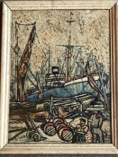 George Hann 1900-1979 Signed Oil "Dockyard View"