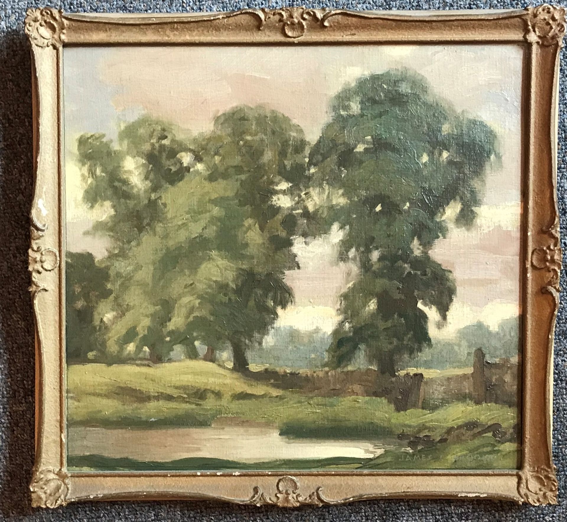 James L Brooke Signed Oil On Canvas "Elms In August" - Image 3 of 5