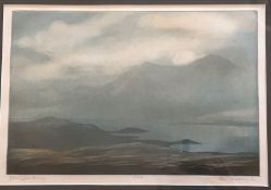 Tom Mackenzie (Scottish Artist) Signed Coloured Etching  "Glams From Rassay"