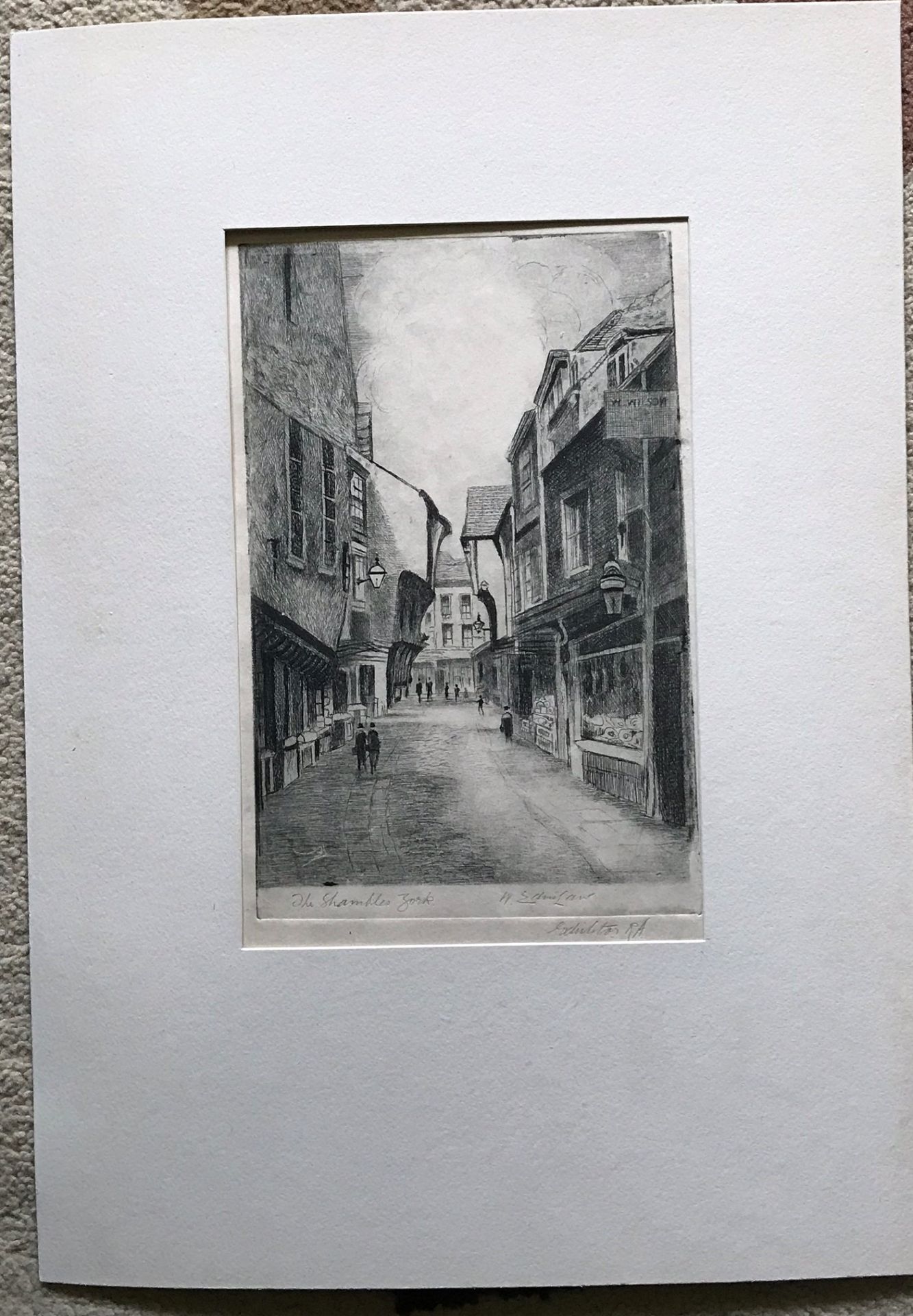 Walter Edwin Law, Pencil Signed And Titled Etching "The Shambles" York - Image 5 of 5