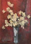 Signed Oil Chadwick, Still Life Of Daffodils In A Vase