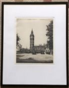 William Craford Appleby Signed And Titled Etching The Clock Tower Houses Of Parliament