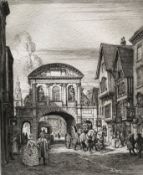 Original Signed And Titled Etching "Temple Gate" London By Sedgwick
