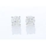 18ct White Gold Single Stone Claw Set Diamond Earring 1.01