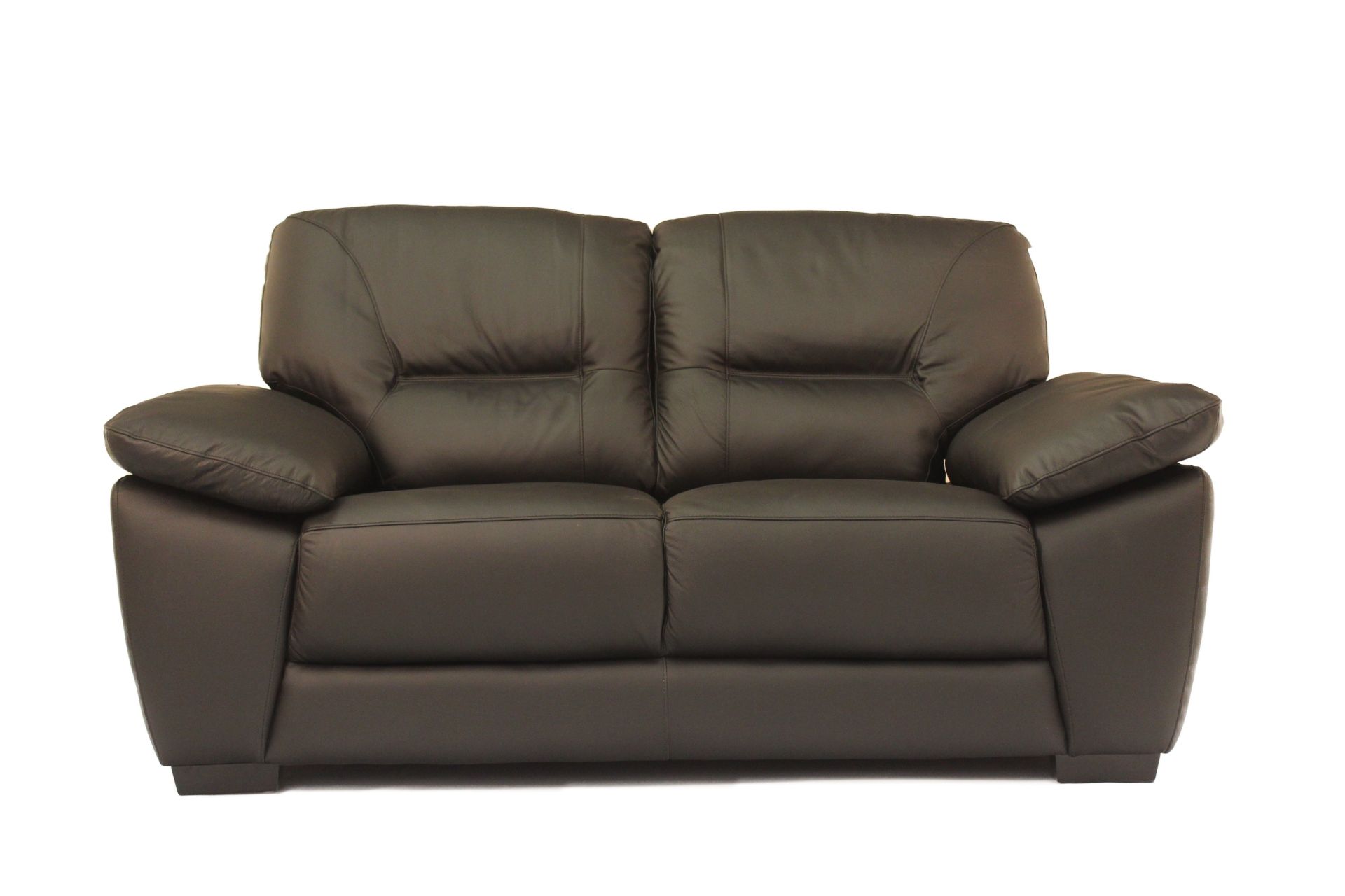 Brown 2 Seat - Real Leather Sofa - Burghley Range - Image 3 of 3