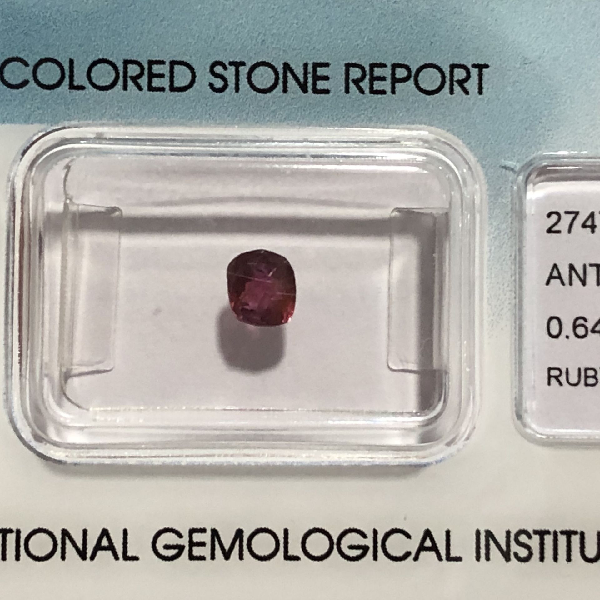 0.64ct Natural Ruby with IGI Certificate