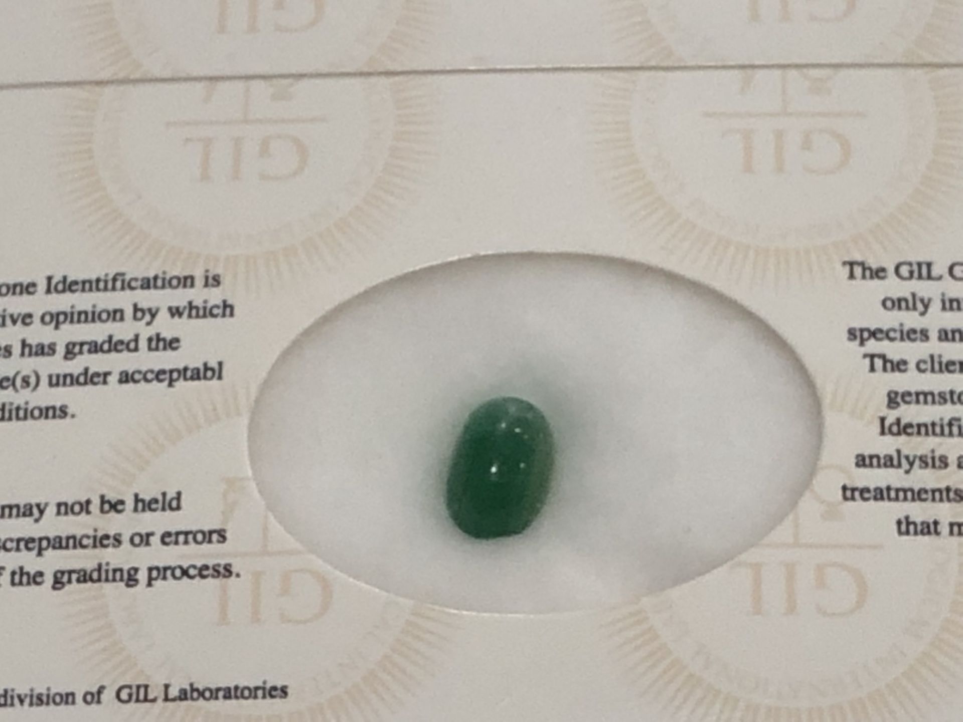 3.82ct Natural Emerald with GIL Certificate - Image 2 of 3