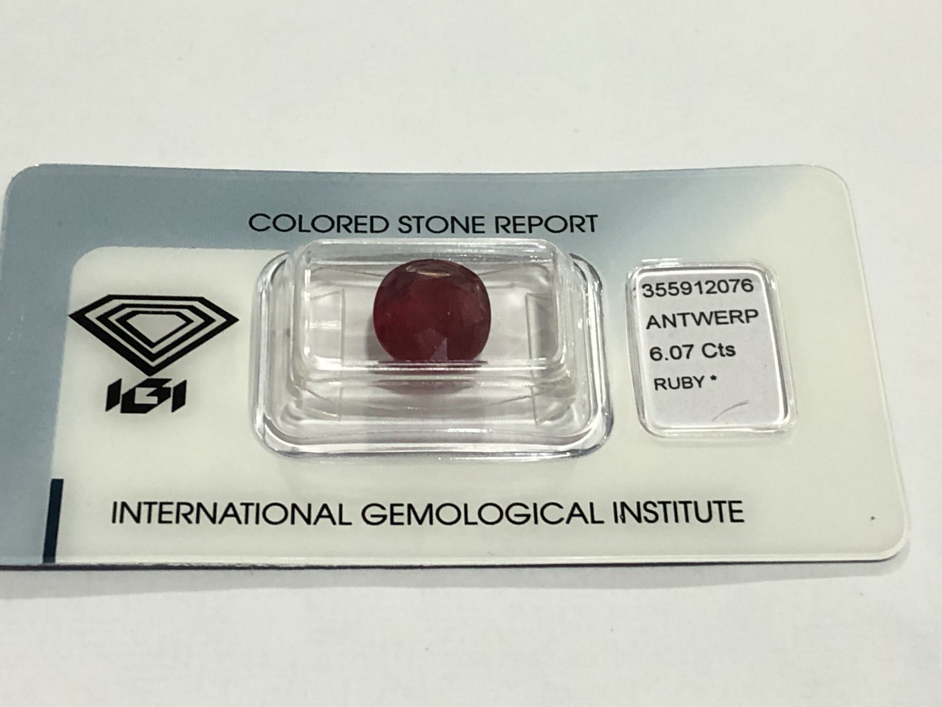 6.07ct Natural Ruby with IGI Certificate - Image 2 of 3