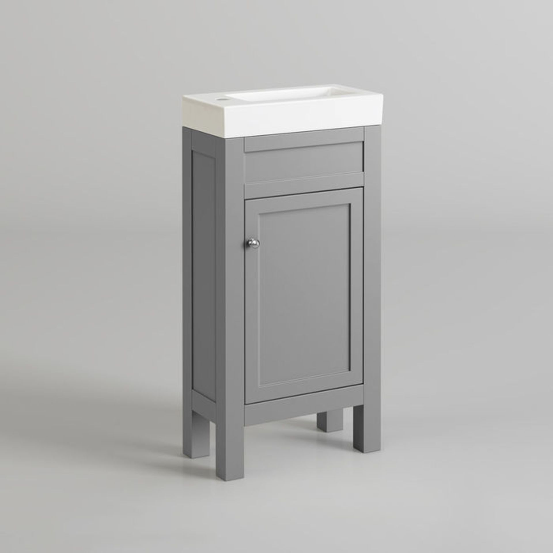 (LP31) 440mm Melbourne Earl Grey Cloakroom Vanity Unit - Floor Standing. RRP £399.99. Comes compelte - Image 5 of 6